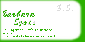 barbara szots business card